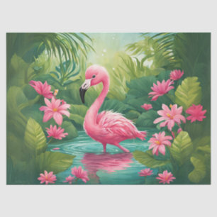 Mousseline Papier de découpage Flamant rose bébé