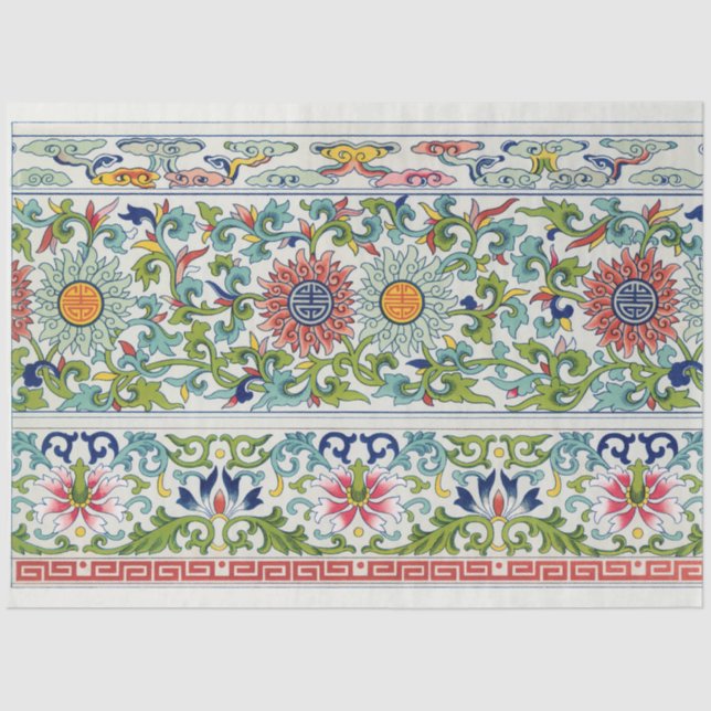 Mousseline Papier de découpage floral asiatique (Recto)