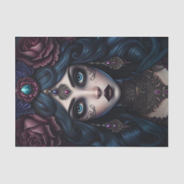 Mousseline Papier de découpage gothique foncé pour femme tzig (Recto)