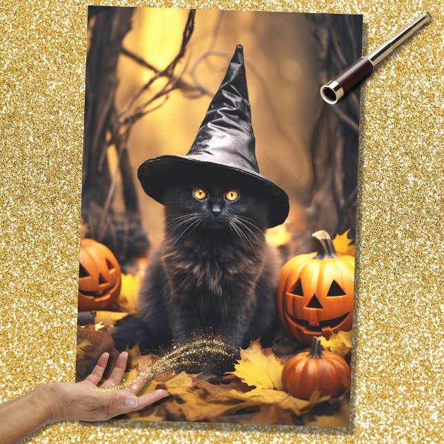Mousseline Papier de découpage Halloween Witch Chat 4 (Créateur téléchargé)