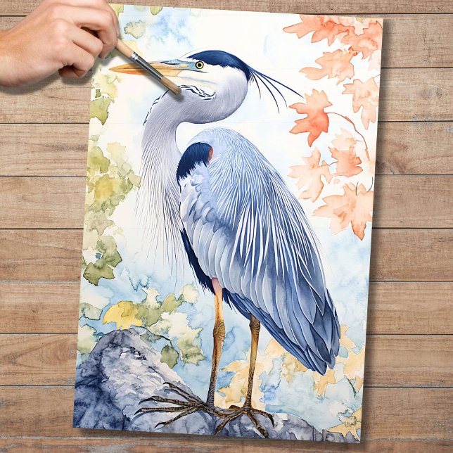 Mousseline Papier de découpage Héron bleu 4 (Créateur téléchargé)