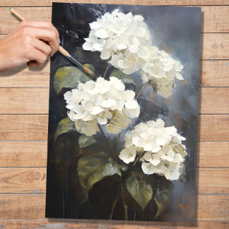 Mousseline Papier de découpage Hydrangea 1 blanc