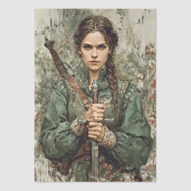 Mousseline Papier de découpage Imaginaire de la femme guerriè (Recto)