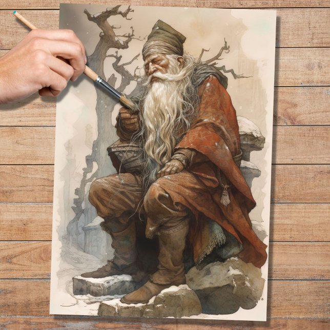 Mousseline Papier de découpage Old Man Père Noël 4 (Créateur téléchargé)