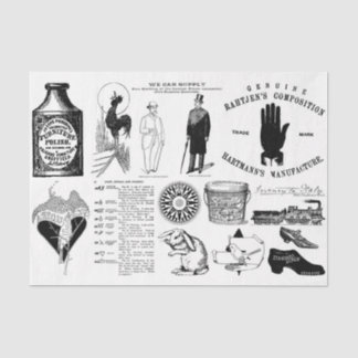 Mousseline Papier de découpage ou de collage Ephemera vintage