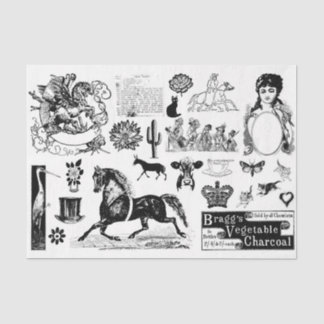 Mousseline Papier de découpage ou de collage Ephemera vintage