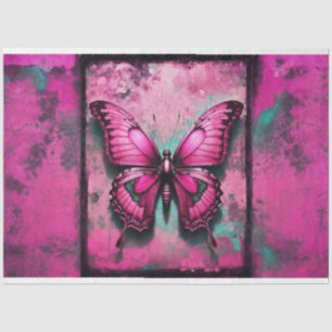 Mousseline Papier de découpage papillon gothique rose