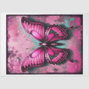 Mousseline Papier de découpage papillon gothique rose