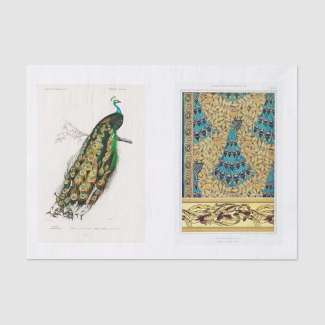 Mousseline Papier de découpage Peacock (Recto)