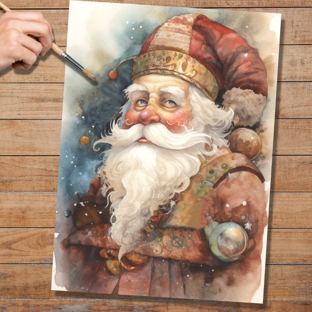 Mousseline Papier de découpage Père Noël 2 nostalgique (Créateur téléchargé)