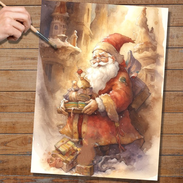 Mousseline Papier de découpage Père Noël 4 nostalgique (Créateur téléchargé)