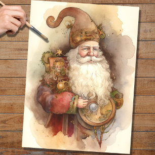 Mousseline Papier de découpage Père Noël 6 nostalgique