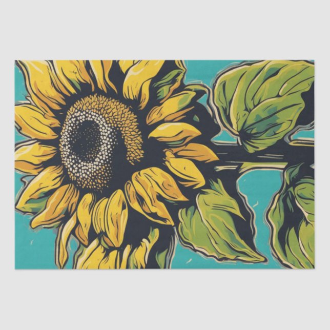 Mousseline Papier de découpage Pop Art Sunflower (Recto)