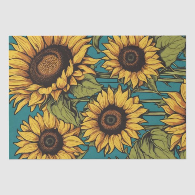 Mousseline Papier de découpage Pop Art Sunflower (Recto)