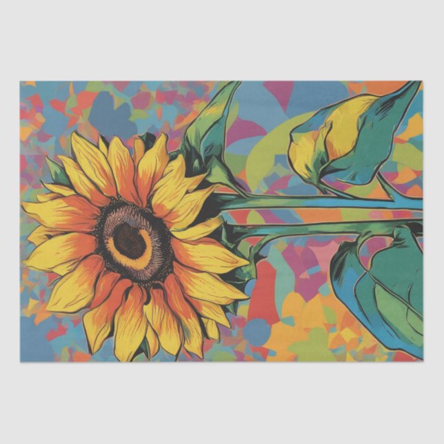 Mousseline Papier de découpage Pop Art Sunflower (Recto)