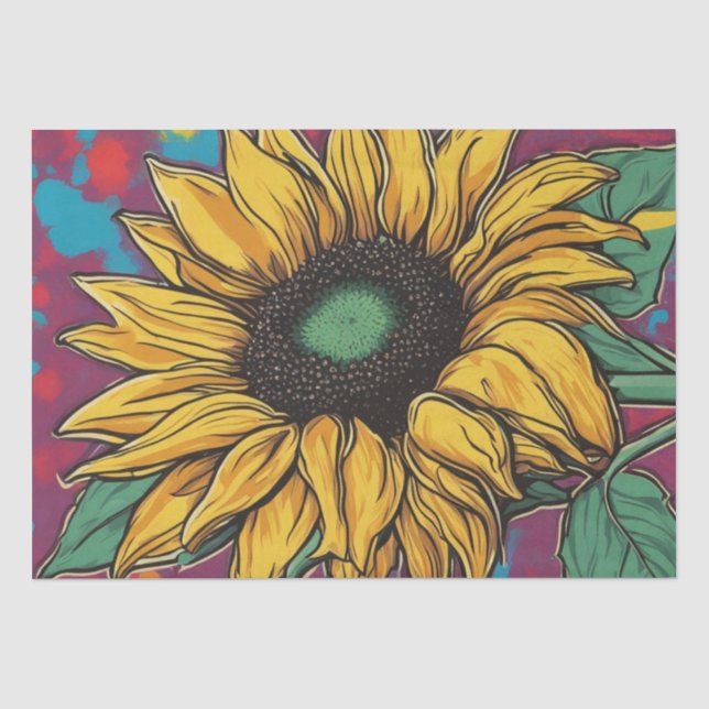 Mousseline Papier de découpage Pop Art Sunflower (Recto)
