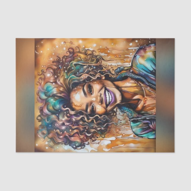 Mousseline Papier de découpage Queen à l'huile d'ébène radian (Recto)