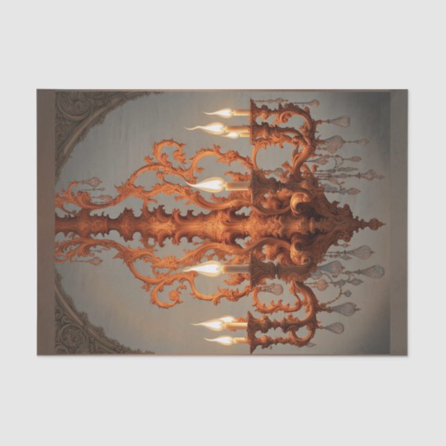 Mousseline Papier de découpage Rococo French Chandelier 5 (Recto)