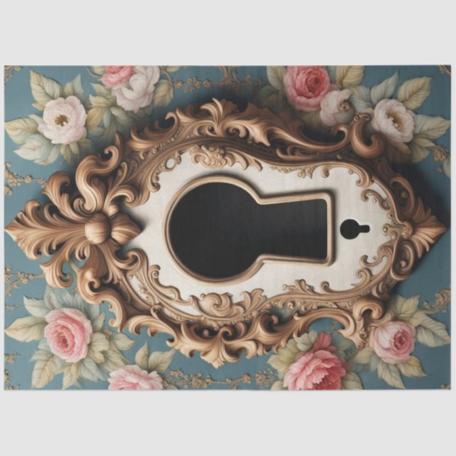Mousseline Papier de découpage Rococo Keyhole - Cadre Orné (Recto)