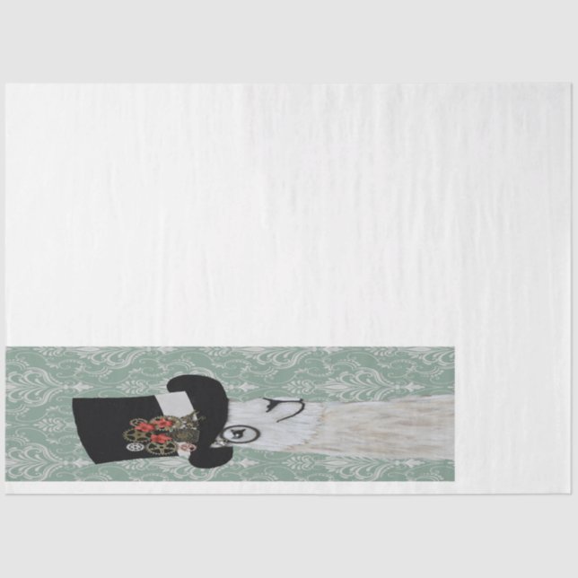 Mousseline Papier de découpage Steampunk Llama (Recto)