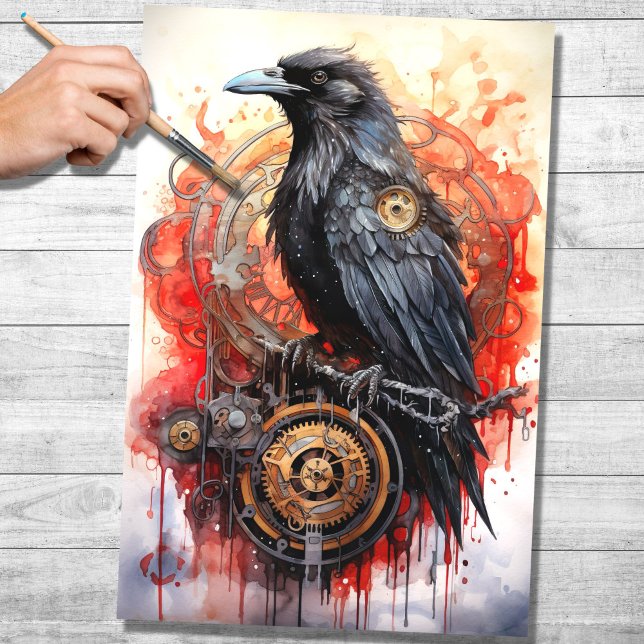 Mousseline Papier de découpage Steampunk Raven 1 (Créateur téléchargé)