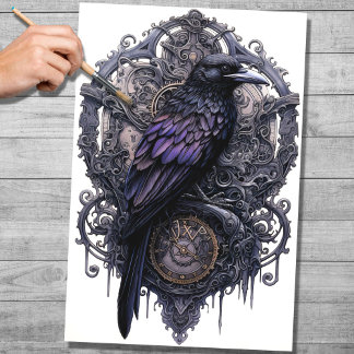Mousseline Papier de découpage Steampunk Raven 2