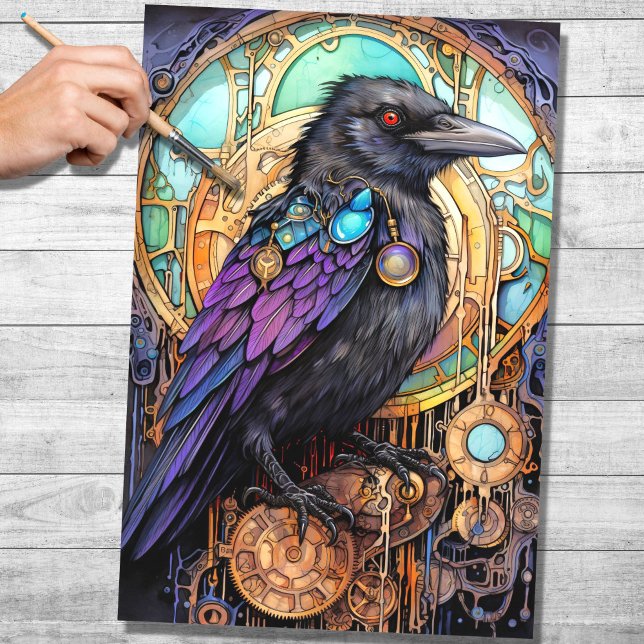 Mousseline Papier de découpage Steampunk Raven 3 (Créateur téléchargé)