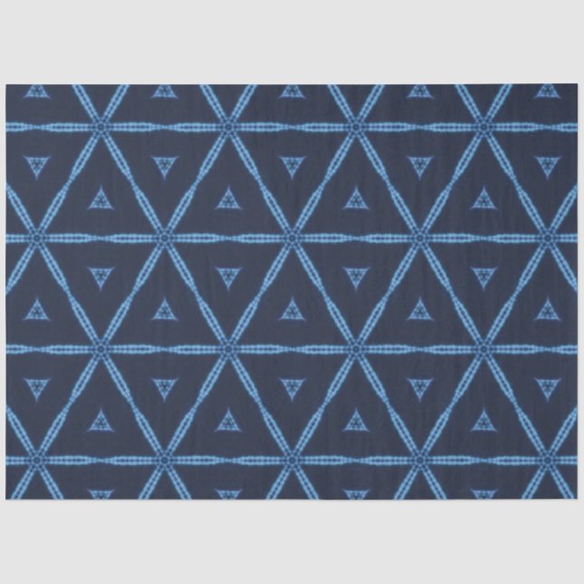 Mousseline Papier de découpage textile africain Indigo (Recto)