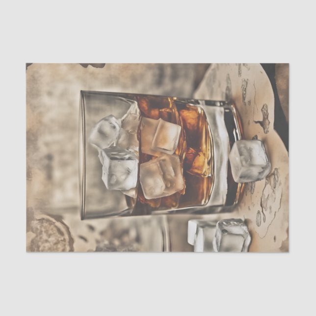 Mousseline Papier de découpage Verre de Whiskey Bourbon (Recto)