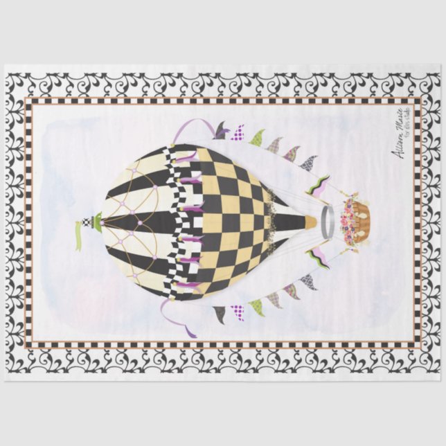 Mousseline Papier de découpage Whimsical Balloon à air chaud (Recto)