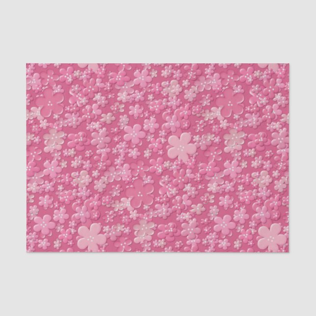 Mousseline PAPIER DE FLEURS ÉPARGNÉES-Mauve-TISSUE (Recto)