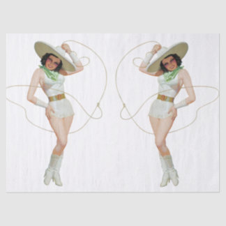 Mousseline Papier de fond de découpage de cowgirl des années 