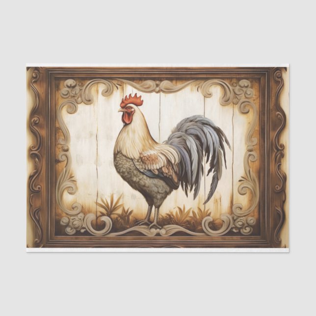 Mousseline Papier de fond de découpage de poulet rustique (Recto)
