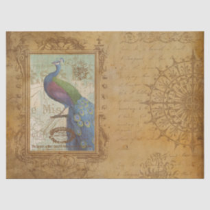 Mousseline Papier de fond de découpage pour oiseaux paon vint