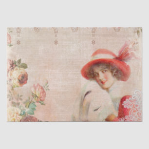 Mousseline Papier de fond de découpage vintage de la dame vic