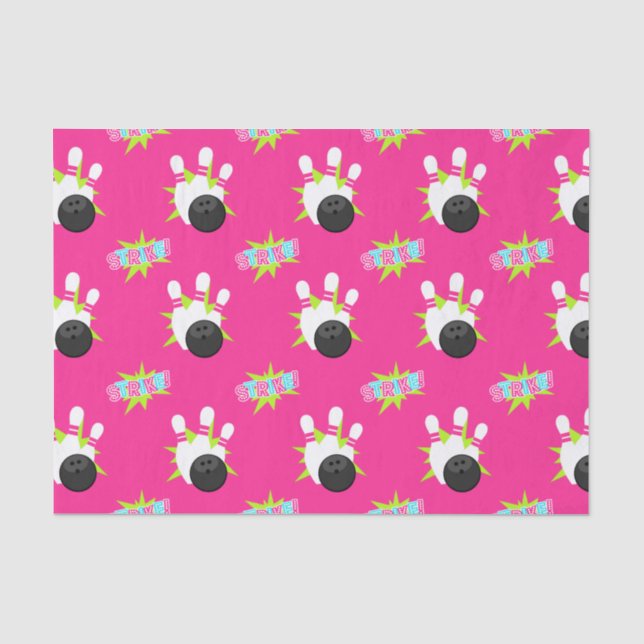 Mousseline Papier de fond de la partie de Bowling rose Neon (Recto)