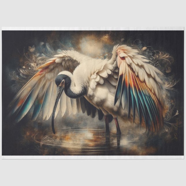 Mousseline Papier de fond Ibis Waterbirds (Recto)