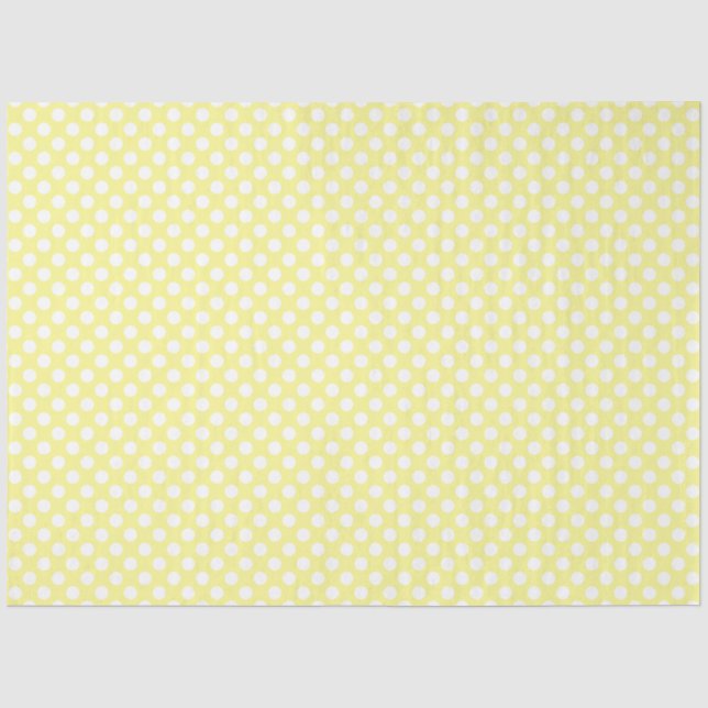 Mousseline Papier de fond Polka jaune et blanc (Recto)