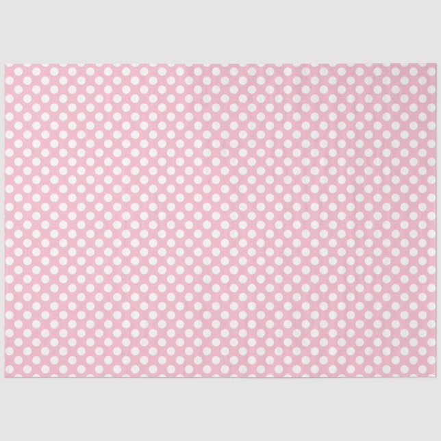 Mousseline Papier de fond Polka rose et blanc (Recto)