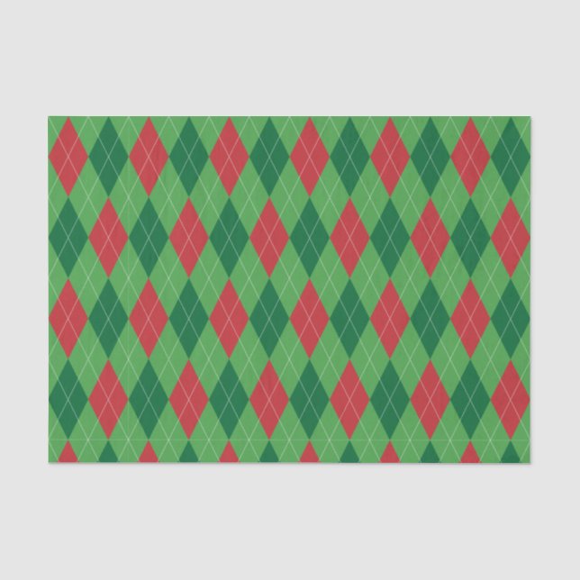 Mousseline Papier de fond rouge et vert sur le Jacquard (Recto)