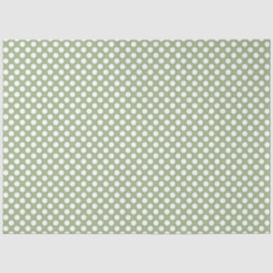 Mousseline Papier de fond Sage Green et White Polka