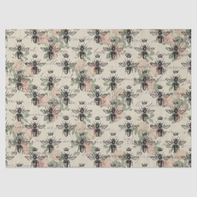 Mousseline Papier de fond sur la découpage de l'abeille de la (Recto)