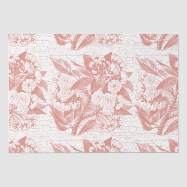 Mousseline Papier de la branche de fleur de cerisier rose (Recto)