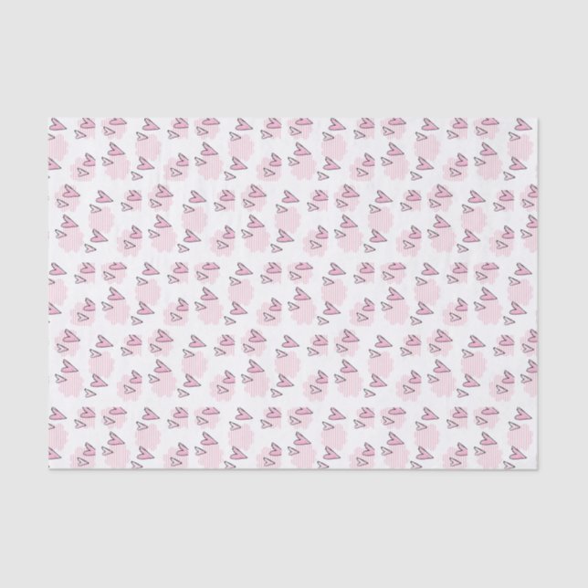 Mousseline Papier de la Saint-Valentin Papier rose Coeurs en  (Recto)
