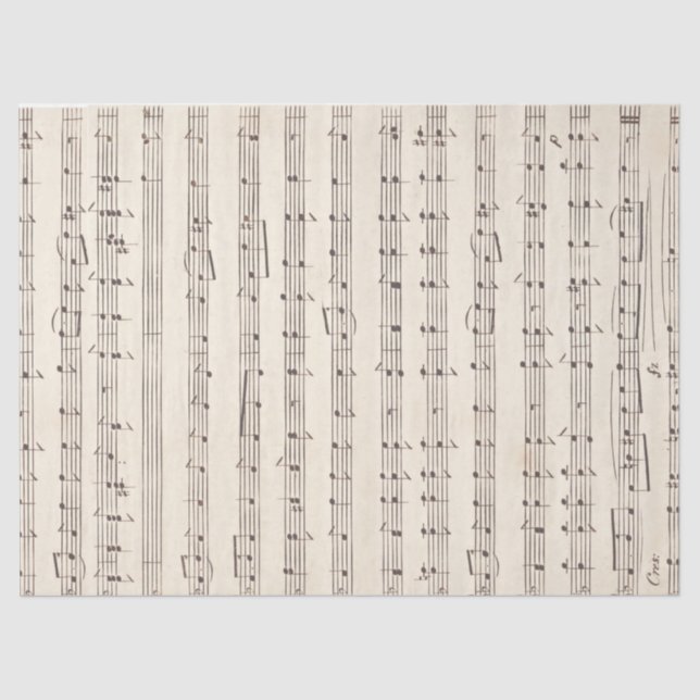 Mousseline Papier de musique vintage feuille pour découpage (Recto)