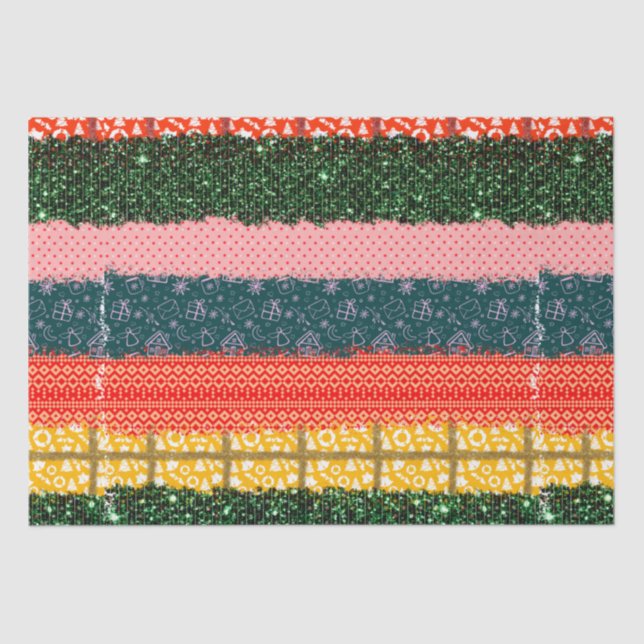 Mousseline Papier de Noël à impression multiple (Recto)