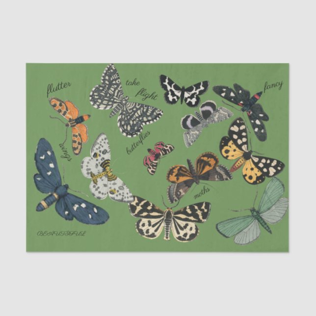 Mousseline papier de papier de 18 livres vert papillon (Recto)