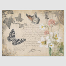 Papier de papier de décolpage fleuri décoratif