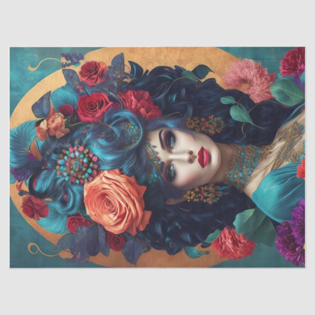 Mousseline Papier de papier de découpage à couronne florale (Recto)