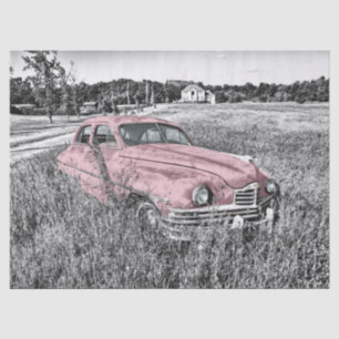 Mousseline Papier de papier de découpage de voiture rose clas